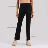 Women's Black Solid Sports High Rise Pant - Tall
