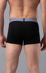 Men's Black Grey Mid-Rise Solid Trunk