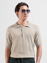 Men's Slim Fit Textured Polo Collar Tshirt