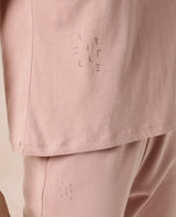 Women's Arvi Pink Cotton Blend Fabric Regular Fit Half Sleeves Solid V-Neck Tshirt