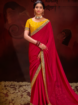 Women's Pink Festive Saree