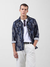 Men's Black Casual Printed Full Sleeves Shirt