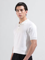 Men's Slim Fit Textured Polo Collar Tshirt