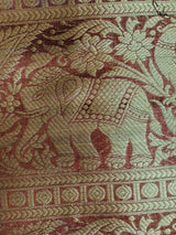 Women's Red Cotton Silk Saree with Blouse Piece
