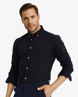 Men's Black Formal Regular Fit Solid Full Sleeves Shirt