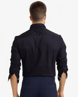 Men's Black Formal Regular Fit Solid Full Sleeves Shirt
