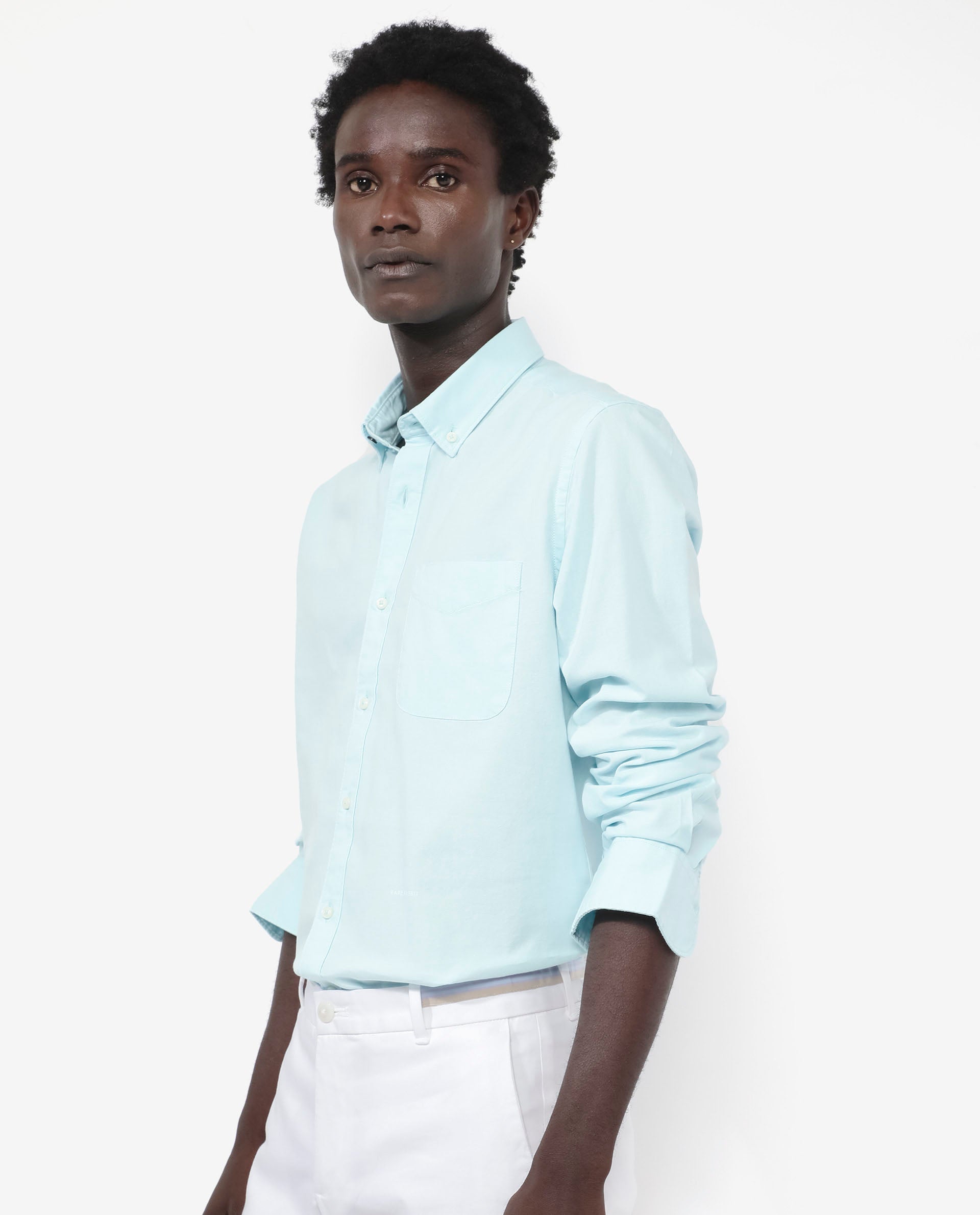 Men's Blue Formal Regular Fit Solid Full Sleeves Shirt
