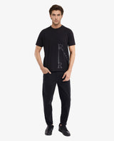 Men's Black Casual Regular Fit Printed Half Sleeves Tshirt