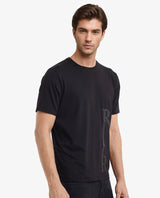 Men's Black Casual Regular Fit Printed Half Sleeves Tshirt