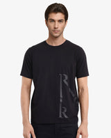 Men's Black Casual Regular Fit Printed Half Sleeves Tshirt