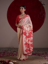 Women's White Mul Cotton Saree