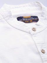 Men's Slim Fit Solid Full Sleeves Mandarin Collar Double Flap Pocket Casual Shirt