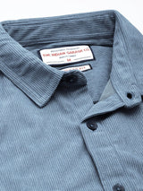 Men's Blue Casual Regular Fit Solid Full Sleeves Shirt