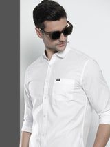 Men's Slim Fit Solid Full Sleeves Spread Collar Casual Shirt