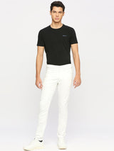 Mens White Slim Stretchable Jeans