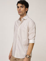 Men's Brown Casual Regular Fit Printed Full Sleeves Shirt
