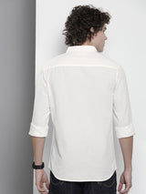 Men's Regular Fit Solid Full Sleeves Cutaway Collar Casual Shirt