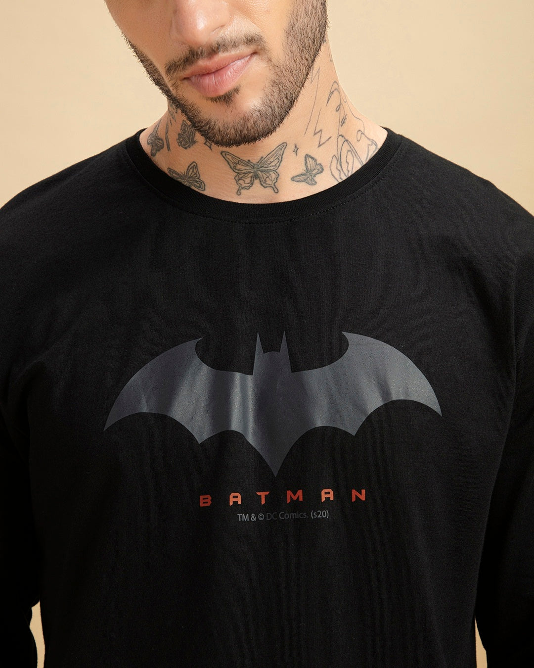Men's Black Batman Graphic Printed Tshirt