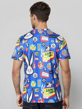 Men's Slim Fit Looney Tunes Printed Round Neck Tshirt