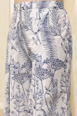 Women's White Festive Three Quarter Sleeves Co-ords Set