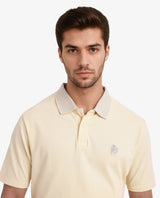 Men's Yellow Casual Regular Fit Solid Half Sleeves Polo Tshirt