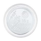 Pure Silver Authentic 10g 999 Coin With Flower Embossed and Round Shape