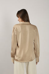 Women's Beige Casual Full Sleeves Shirt