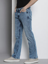 Men's Bootcut Solid Mid Rise Stretchable Jeans