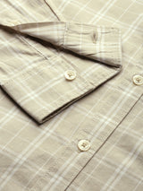 Men's Slim Fit Checkered Full Sleeves Spread Collar Casual Shirt