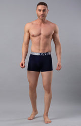 Men's Navy Mid-Rise Solid Trunk