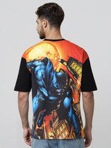 Men's Boxy Batman Printed Round Neck Tshirt