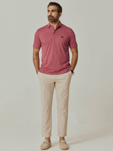 Men's Pink Casual Regular Fit Solid Half Sleeves Polo Tshirt