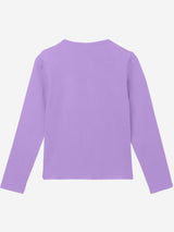 Girls Purple Casual Solid Regular Fit Full Sleeves Tshirt