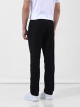 Men's Black Casual Straight Fit Solid Trousers