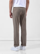 Men's Grey Casual Straight Fit Solid Trousers