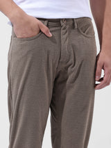Men's Grey Casual Straight Fit Solid Trousers