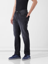 Men's Black Casual Regular Fit Jeans