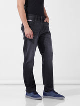 Men's Black Casual Regular Fit Jeans