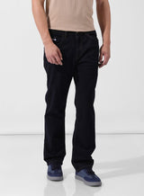 Men's Dark Blue Straight Fit Solid Mid Rise Jeans