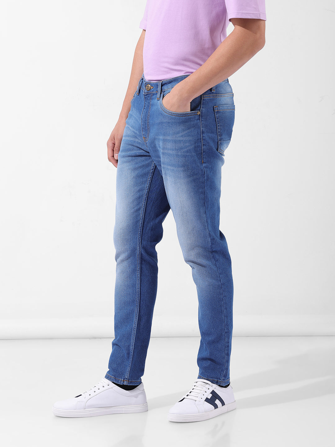Men's Blue Casual Slim Fit Jeans