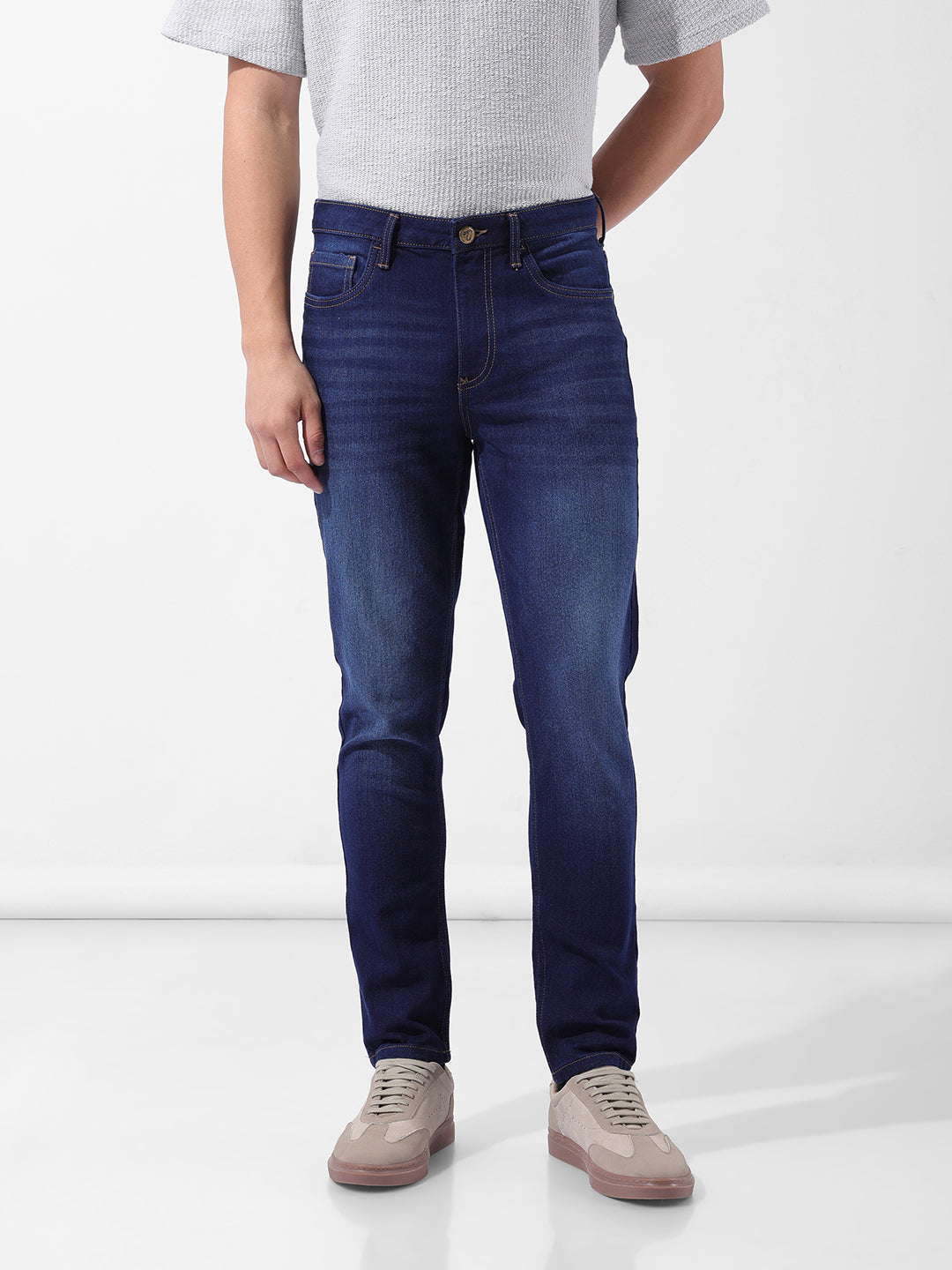 Men's Blue Casual Slim Fit Jeans