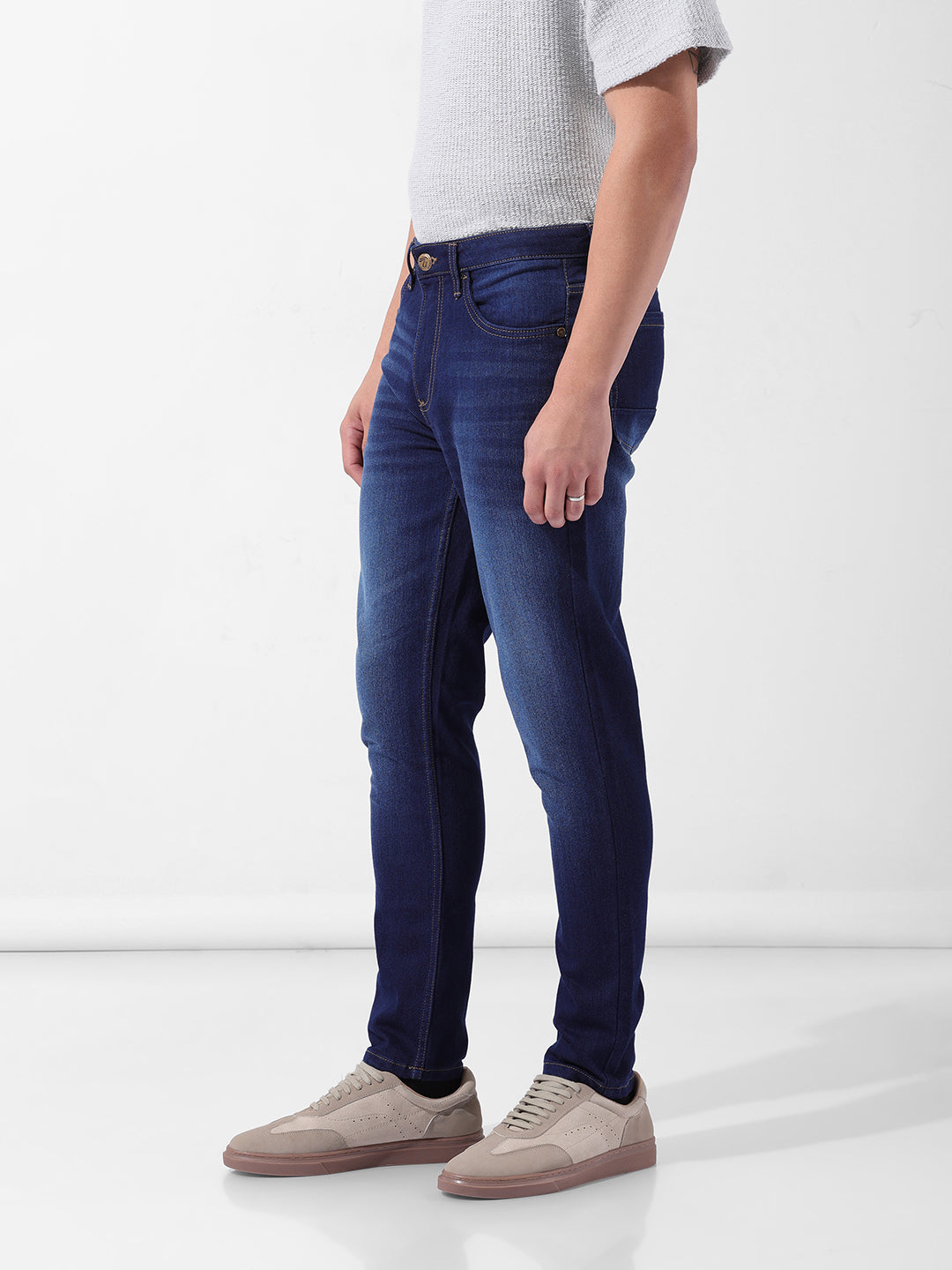 Men's Blue Casual Slim Fit Jeans