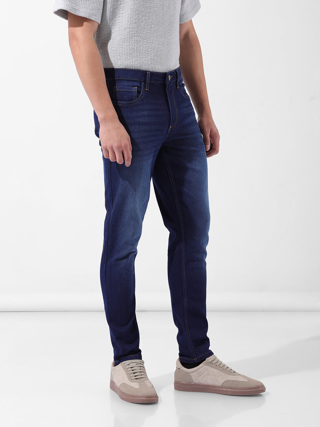 Men's Blue Casual Slim Fit Jeans