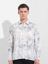 Men's Grey Casual Regular Fit Round Neck Full Sleeves Shirt