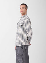 Men's Grey Casual Regular Fit Round Neck Full Sleeves Shirt