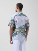 Men's Green Casual Regular Fit Printed Half Sleeves Shirt