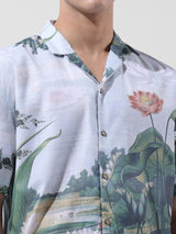 Men's Green Casual Regular Fit Printed Half Sleeves Shirt
