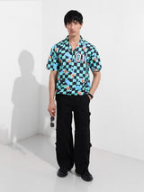 Men's Green Casual Baggy Fit Polo Collar Half Sleeves Shirt