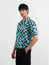 Men's Green Casual Baggy Fit Polo Collar Half Sleeves Shirt