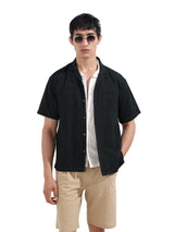 Men's Olive Casual Regular Fit Polo Collar Half Sleeves Shirt